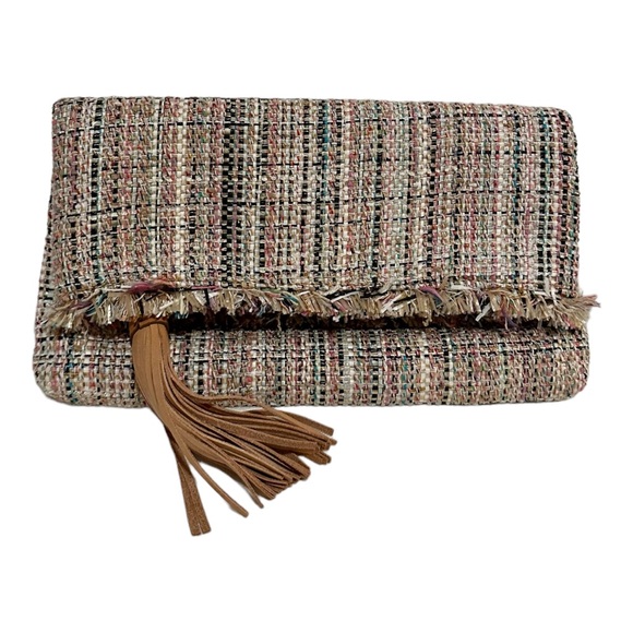 Banana Republic Foldover French Tweed Clutch 👛 - Picture 2 of 13